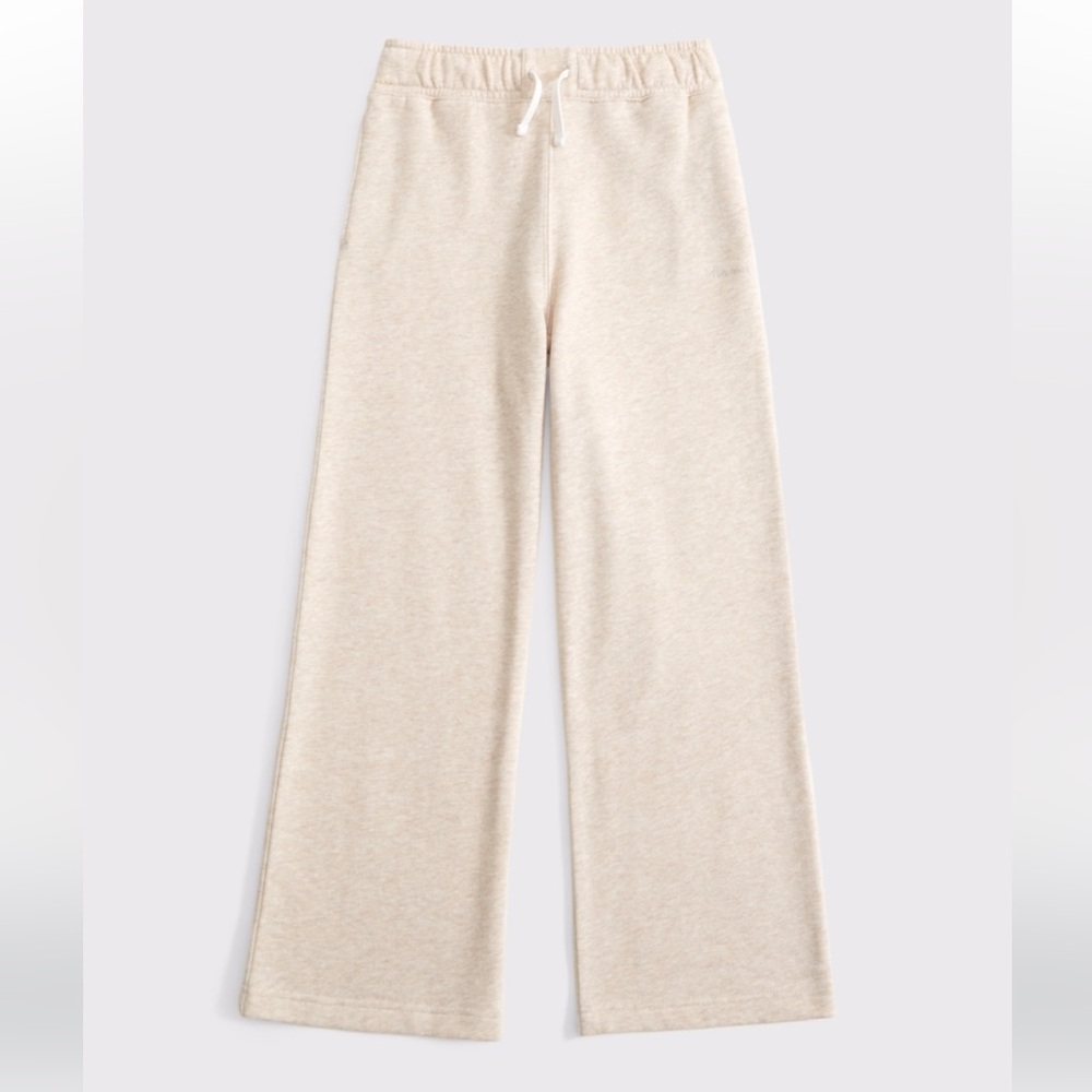 Abercrombie Girls Oatmeal Wide-Leg Sweatpants size 9/10 long
